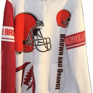 Cleveland Browns White and Red Hoodie
